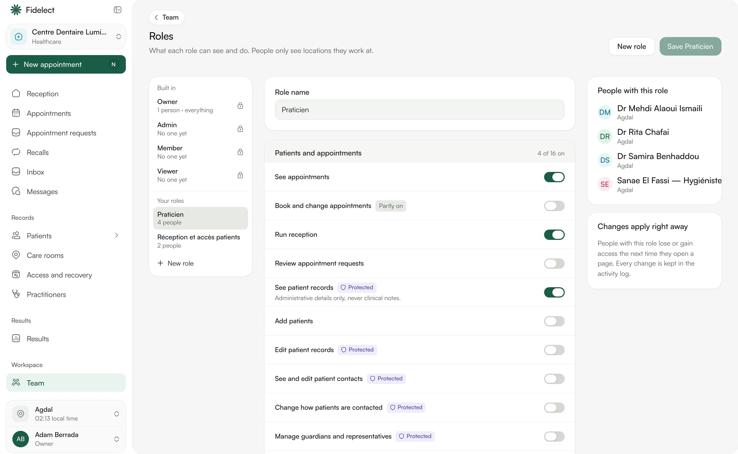 Team roles and their access