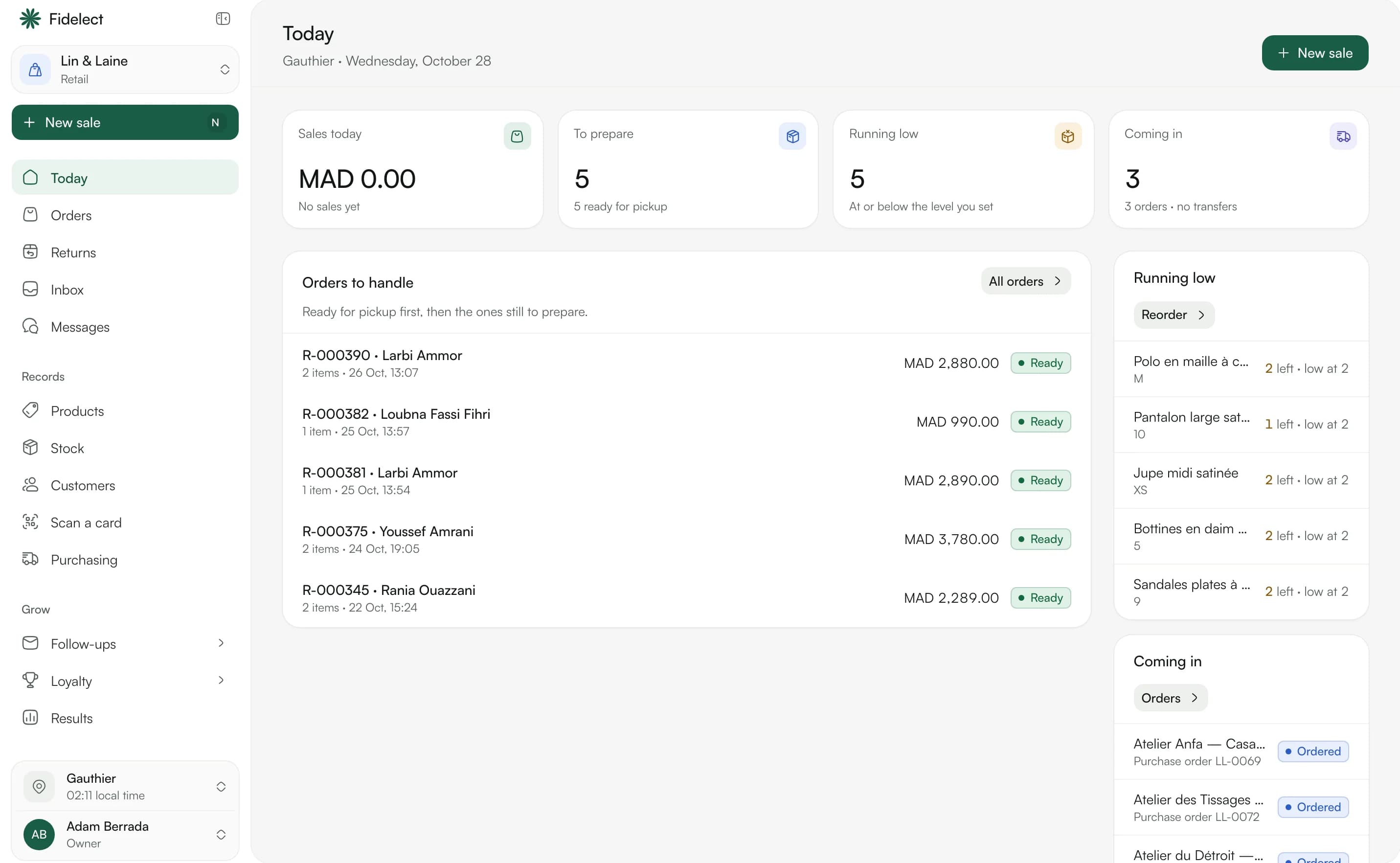 The shop's Today page