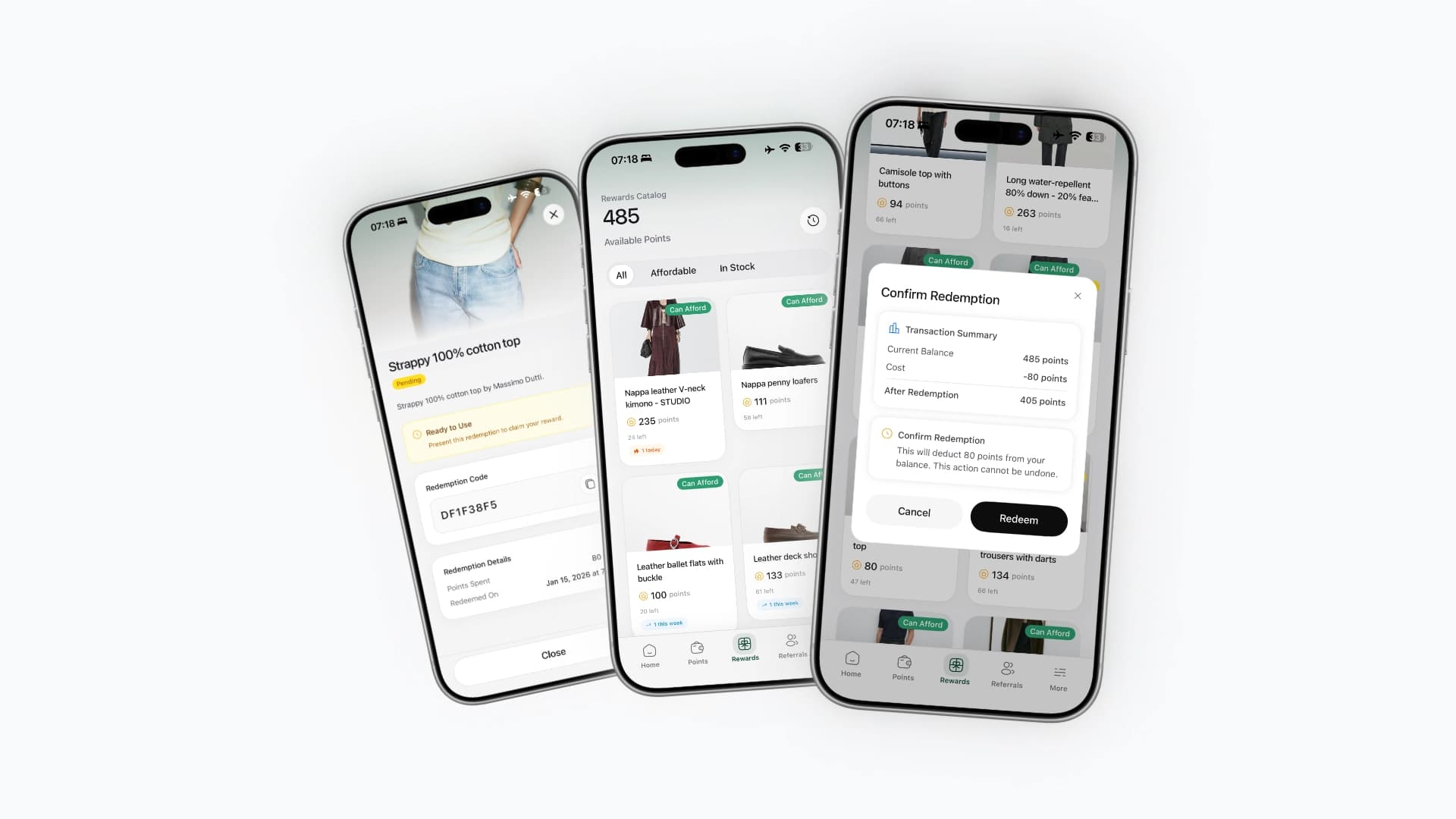 The rewards catalog in the Fidelect app